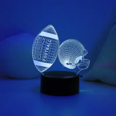 3D Football & Helmet Design Night Light, USB Powered Creative Desktop Lamp, Decorative Light for Home Bedroom Living Room