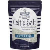 Le Marinier French Sea Salt Extra Fine 8.81oz Mineral-Rich Unrefined Sea Salt 100% Natural Hand Harvested Mineral Light Grey ...
