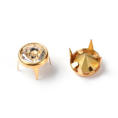 Brass Glass Rhinestone Spikes