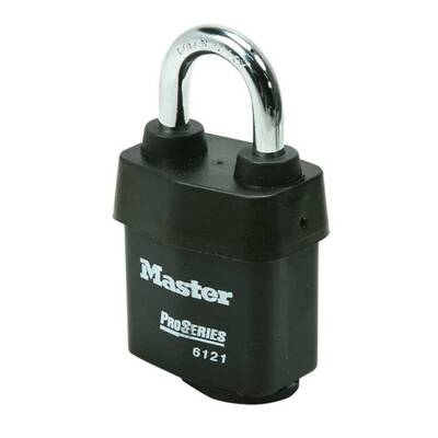 Master Lock Pro Series Weather Tough Padlock Covered Laminated Steel, Rekeyable 5-Pin, Keyed Different, Body Width: 2-1/8 (5...
