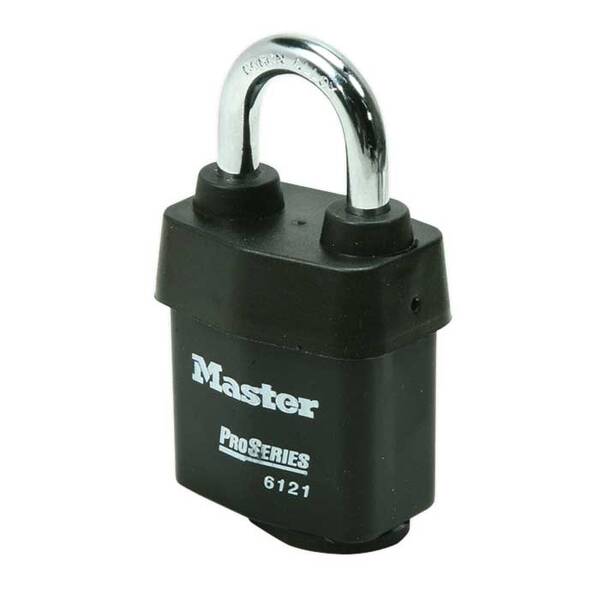 Master Lock Pro Series Weather Tough Padlock Covered Laminated Steel, Rekeyable 5-Pin, Keyed Different, Body Width: 2-1/8 (5...