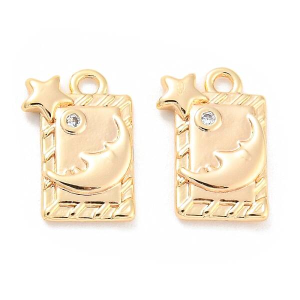Brass Micro Pave Cubic Zirconia Charms