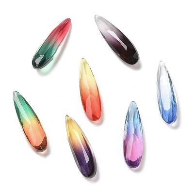 Pointed Back Gradient Glass Rhinestone Cabochons