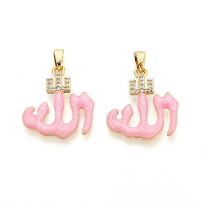 Brass Micro Pave Cubic Zirconia Enamel Pendants