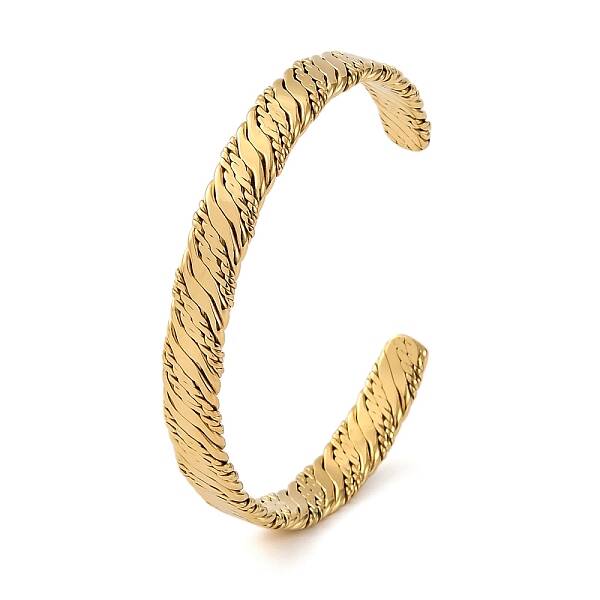 Ion Plating(IP) 304 Stainless Steel Cuff Bangles for Women