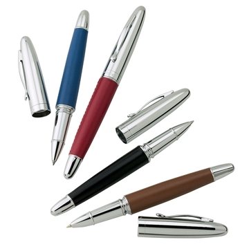 13 Custom Avante Bettoni Rollerball Pen - Leather Barrel & Brass ...