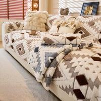 Boho Style Geometric Pattern Sofa Cover, 1 Count Soft Comfortable Sofa Cushion, Dustproof Sofa Cover for Home Living Room Bed...