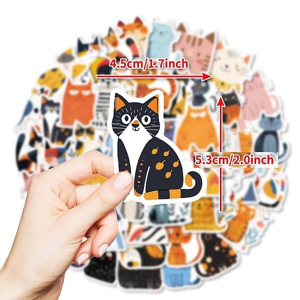 55Pcs PVC Adhesive Waterproof Stickers Self-Adhesive Stickers