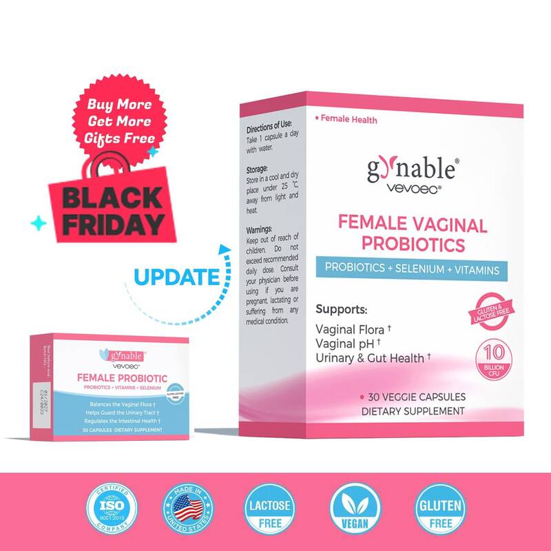 Gynable Female Probiotics for HPV BV UTIS Yeast Infection pH Balance with Lactobacillus Selenium Vitamin C D Folate Blen