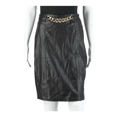 AMISU Faux Leather Chain Womens Pencil Skirt Black Knee Length M