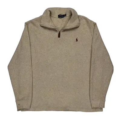 Ralph Lauren 1/4 Zip - XL Beige Cotton