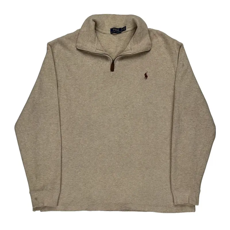 Ralph Lauren 1/4 Zip - XL Beige Cotton