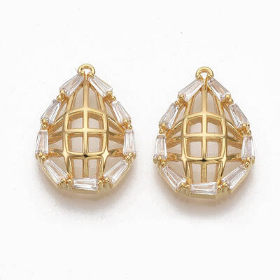 Brass Clear Cubic Zirconia Pendants