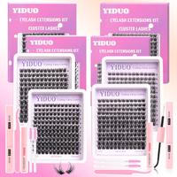 Natural Look Eyelash Extensions Kit, 10-18mm Individual False Eyelashes with Eyelash Glue & Tweezers & Glue Remover & Brush, ...