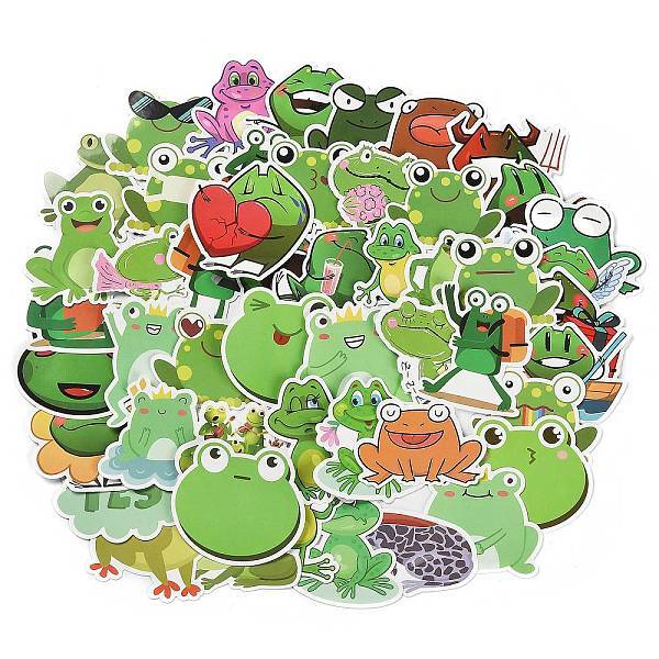 50 Pieces Cartoon Frog Doodle Paper Stickers