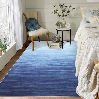Garvee Modern Blue 4x6 Area Abstrac Rugs for Living Room Ombre Rug Washable Bedroom Rug Modern Office Carpet Farmhouse Rug Ae...