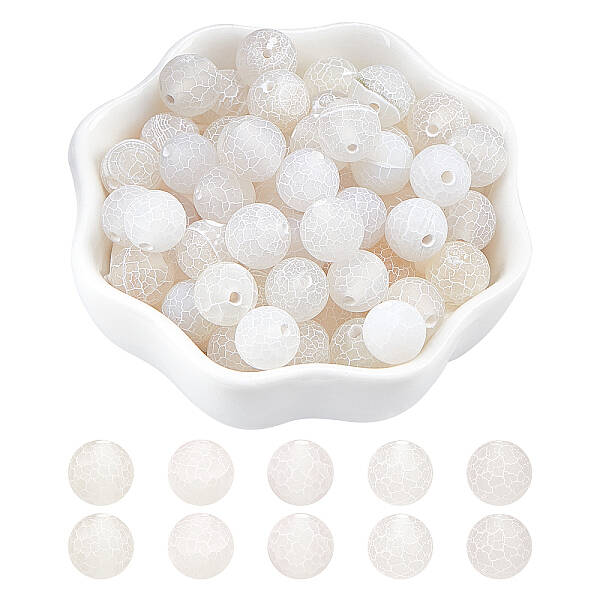 ARRICRAF Natural & Dyed Crackle Agate Beads Strands