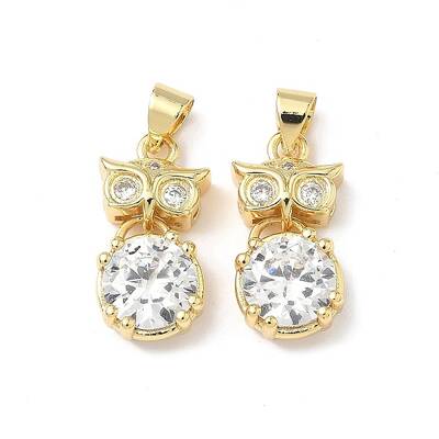 Brass Micro Pave Cubic Zirconia Pendants