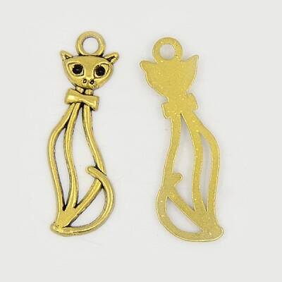 Tibetan Style Alloy Kitten Pendants