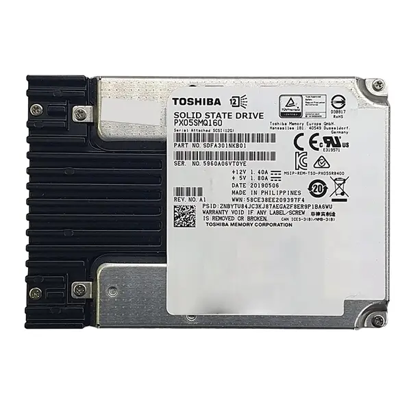SDFA301NKB01 Toshiba 1.6TB Multi-Level Cell SAS 12Gb/s Write Intensive 2.5-inch Solid State Drive