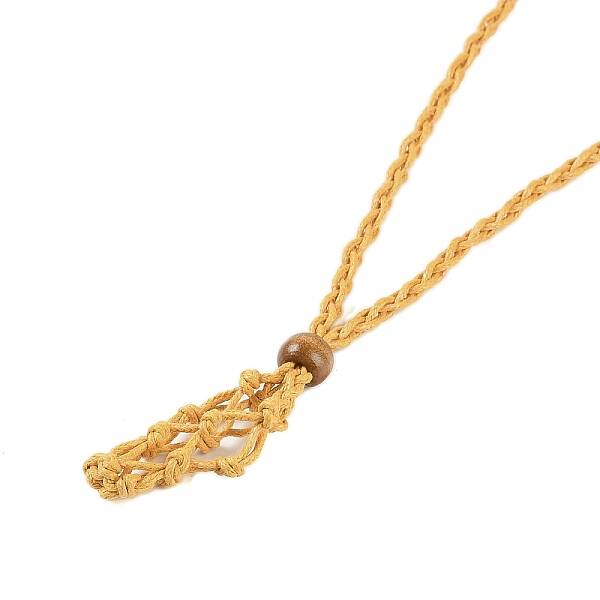 Braided Waxed Cord Empty Macrame Pouch Slider Necklace Making
