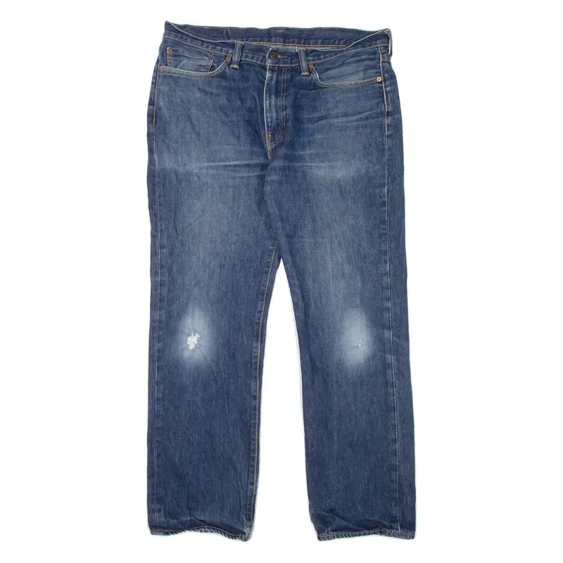 LEVI'S 501 Jeans Distressed Mens Blue Regular Straight Stone Wash W36 L32