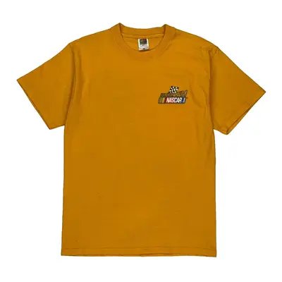 Fruit Of The Loom Nascar T-Shirt - Large Yellow Cotton