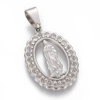 304 Stainless Steel Rhinestone Pendants