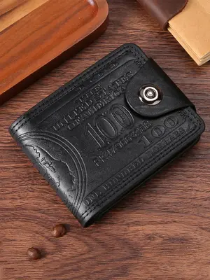 Men Wallet Card Holder Business Novelty Dollar Design Vintage Short Wallet, 2025 New Trendy Bifold Wallet, Fashionable Card H...
