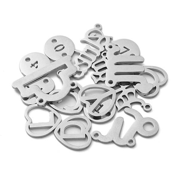 15Pcs Stainless Steel Pendants
