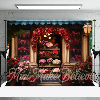Dark Red Roses Booth Photography Spring Backdrop - Aperturee