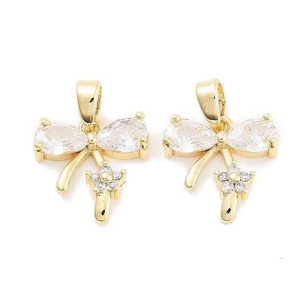 Brass Micro Pave Cubic Zirconia Pendants