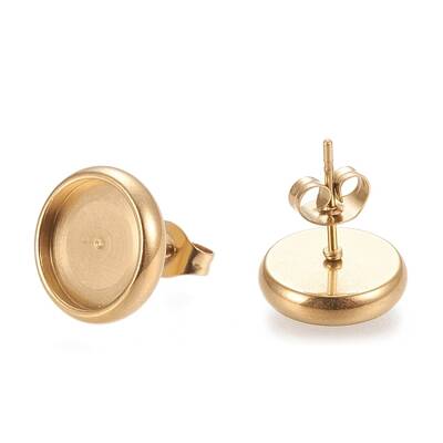 Ion Plating(IP) 304 Stainless Steel Stud Earring Settings