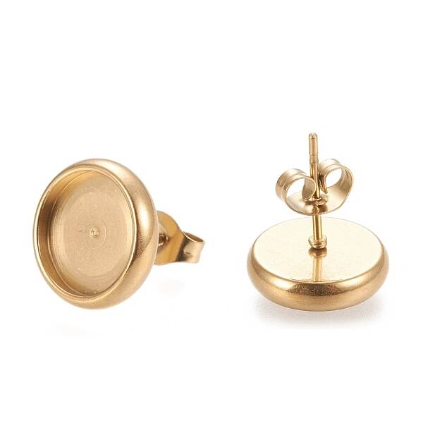 Ion Plating(IP) 304 Stainless Steel Stud Earring Settings