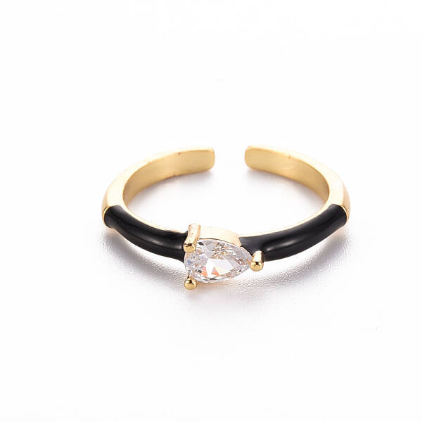 Brass Enamel Cuff Rings
