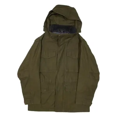 TOMMY HILFIGER Womens Jacket Green Hooded S