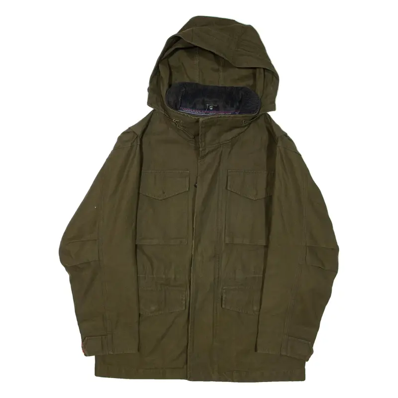 TOMMY HILFIGER Womens Jacket Green Hooded S
