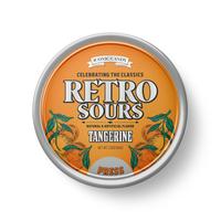 Retro Sour Tins - Hard Tangy Candy - Tangerine Flavored, 1 Tin tiktok candy Fruit Snack