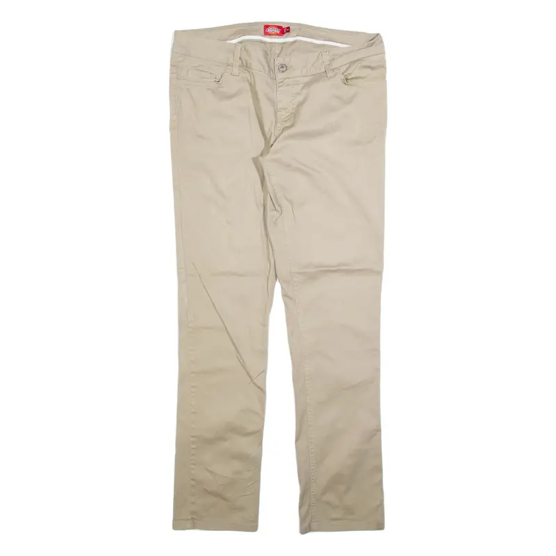 DICKIES Womens Trousers Beige Slim Straight W34 L32