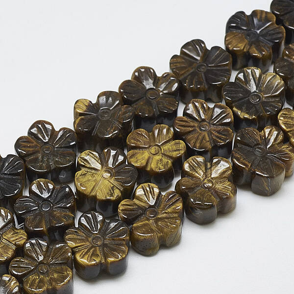 Carved Natural Tiger Eye Beads Strands