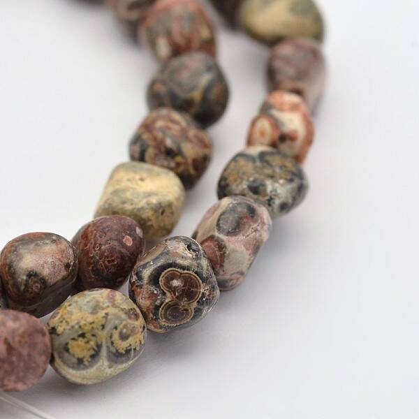 Natural Leopard Skin Jasper Bead Strands