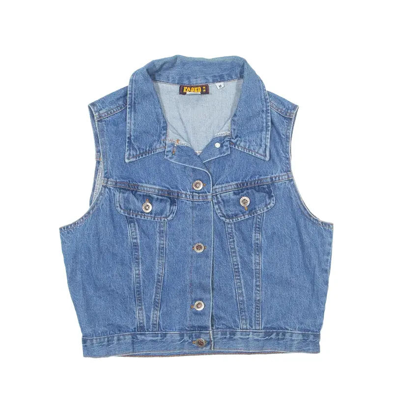 FADED GLORY Denim Gilet Blue Womens M
