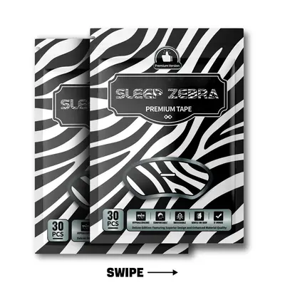 SLEEP ZEBRA Mouth Tape (60 Pack), Mouth Tape for Sleeping, Hypoallergenic, Latex Free & Gentle On Skin, Pain Free Removal, Sk...