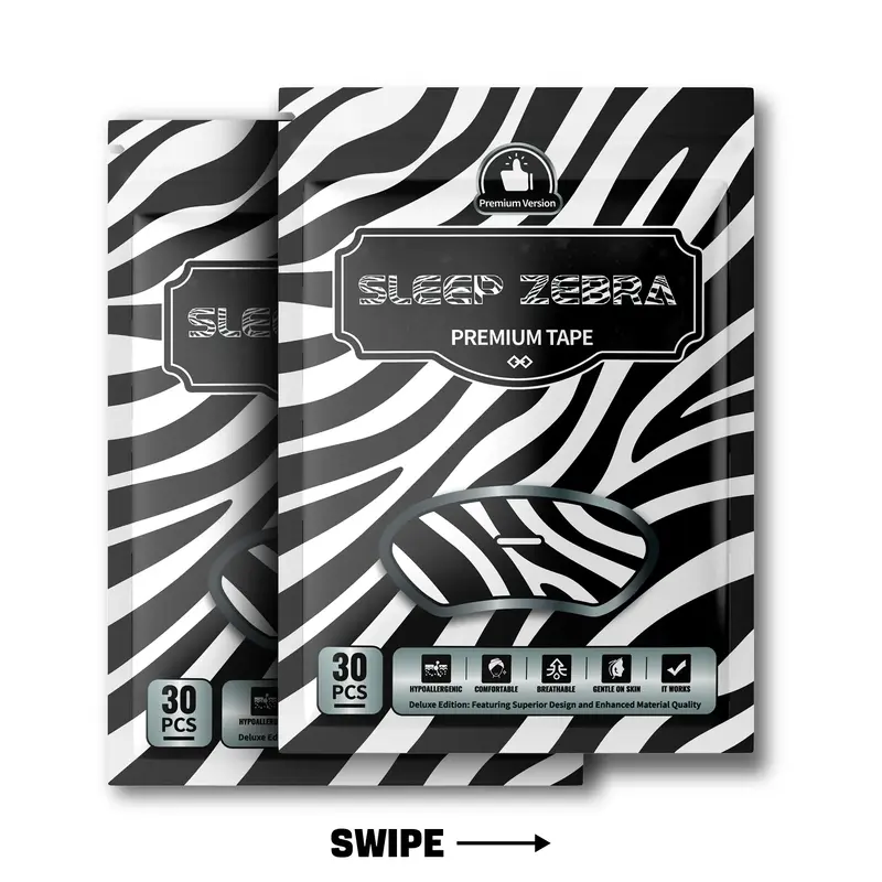 SLEEP ZEBRA Mouth Tape (60 Pack), Mouth Tape for Sleeping, Hypoallergenic, Latex Free & Gentle On Skin, Pain Free Removal, Sk...
