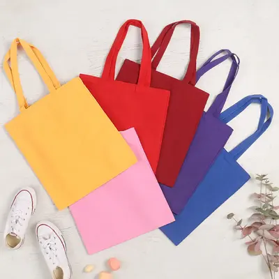 Women's Minimalist Solid Color Polyester Tote Bag - Plain Design