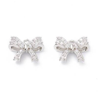 Rack Plating Brass Micro Pave Cubic Zirconia Charms
