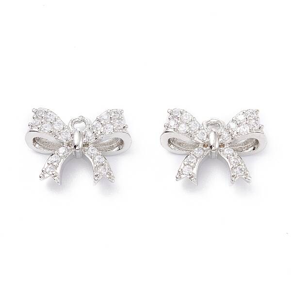 Rack Plating Brass Micro Pave Cubic Zirconia Charms