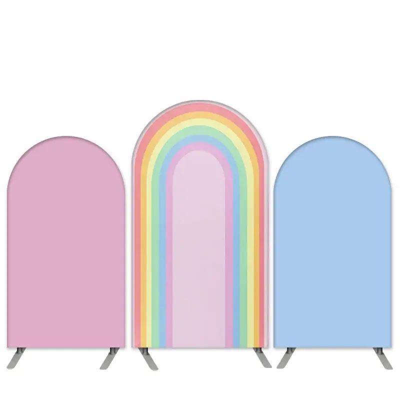 Aperturee Rainbow Theme Pink Blue Birthday Arch Backdrop Kit | Custom Chiara Arched Covers | Diy Round Arch Backdrop | Diy Ch...