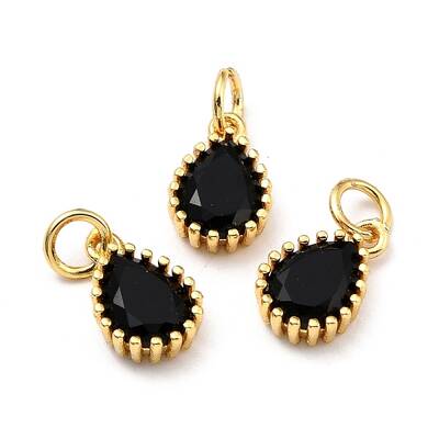 Brass Micro Pave Cubic Zirconia Pendants