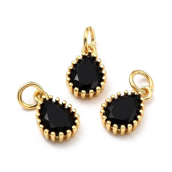 Brass Micro Pave Cubic Zirconia Pendants